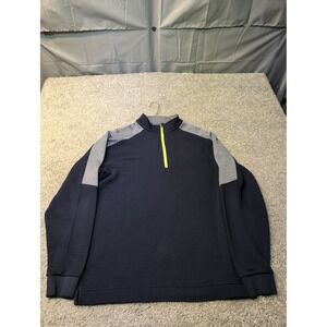 Footjoy FJ Mens Pullover Quarter Zip Golf Sweater Navy Grey Size L